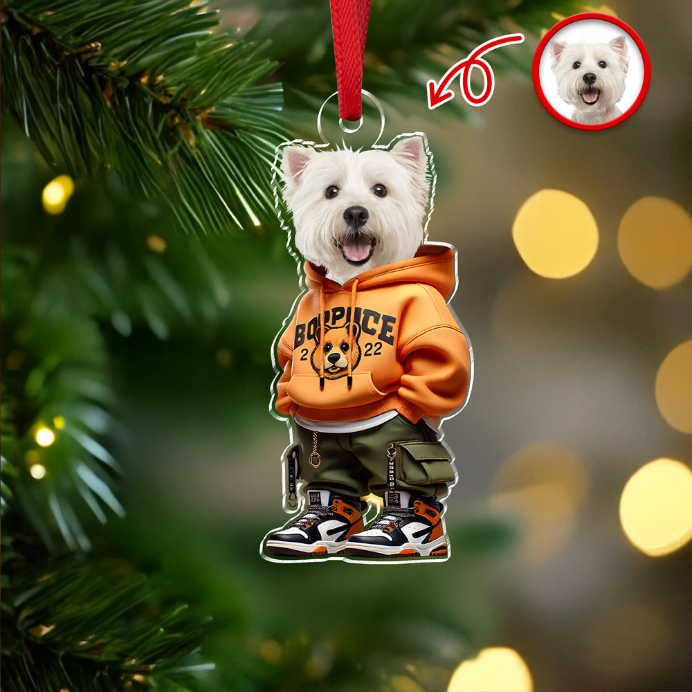 Custom Photo Cool Dog Career Uniforms Acrylic Ornament For Dog Lovers HA75 897080