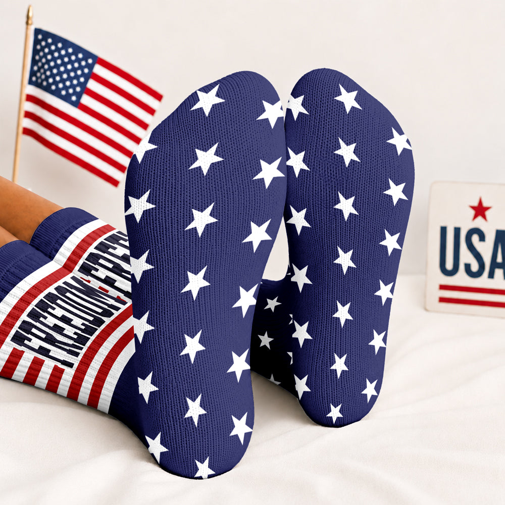 Custom Photo Patriotic 250 Years Of Freedom 1776-2026 Socks LM32 669367