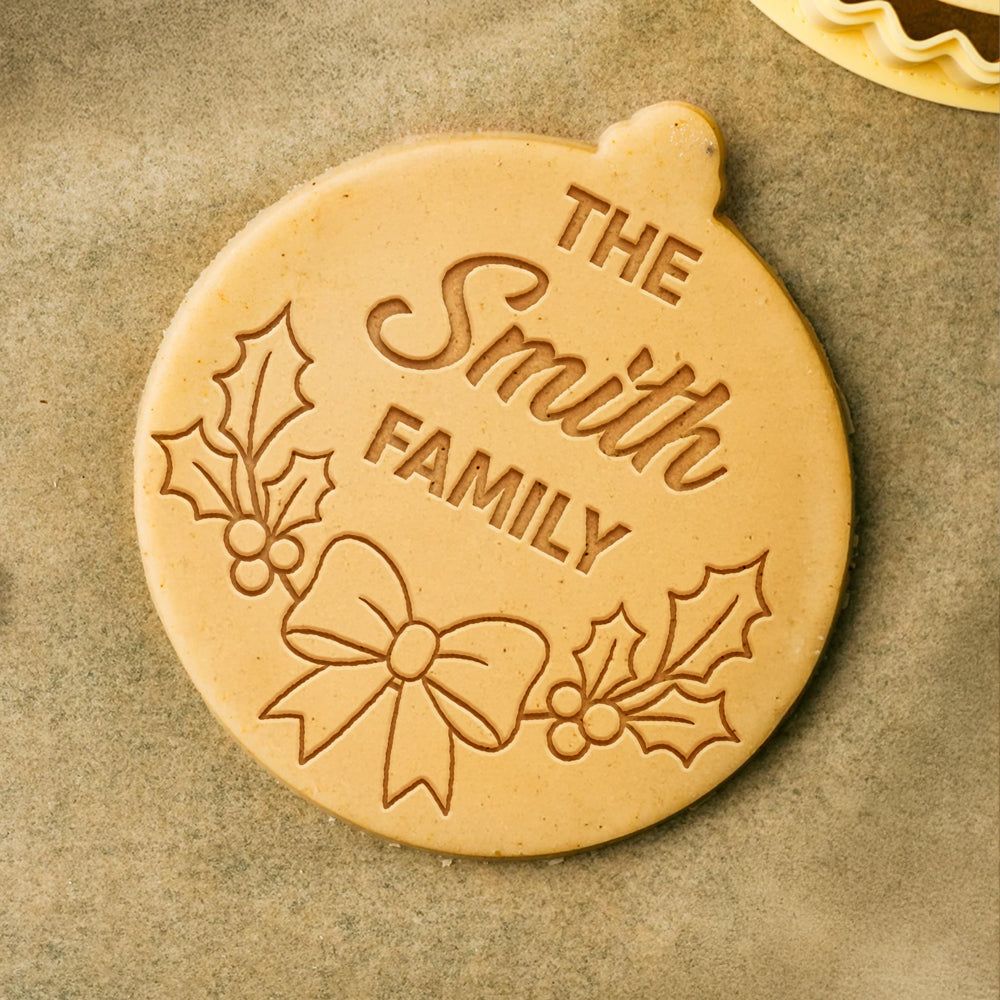 Custom Family Name Christmas Cookie Stamp – Personalized Holiday Baking Gift LM32 669697