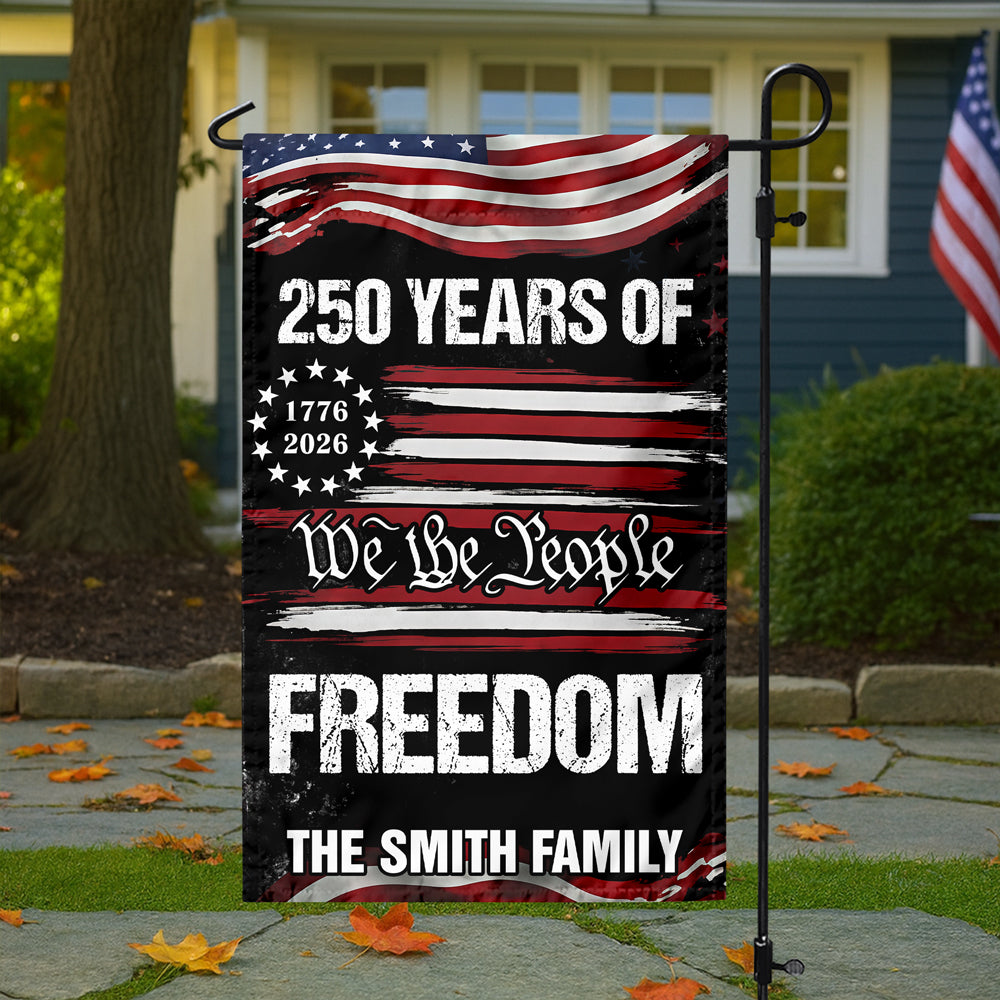 Custom Family Name We The People 250 Years USA Garden Flag HA75 920574