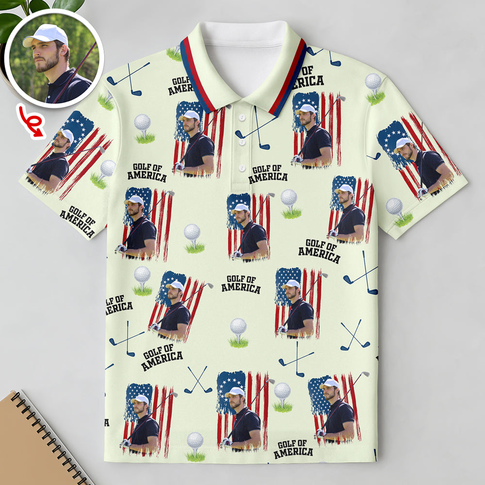 Custom Photo Golf Of America Polo Shirt Gift For Men LM32 899731