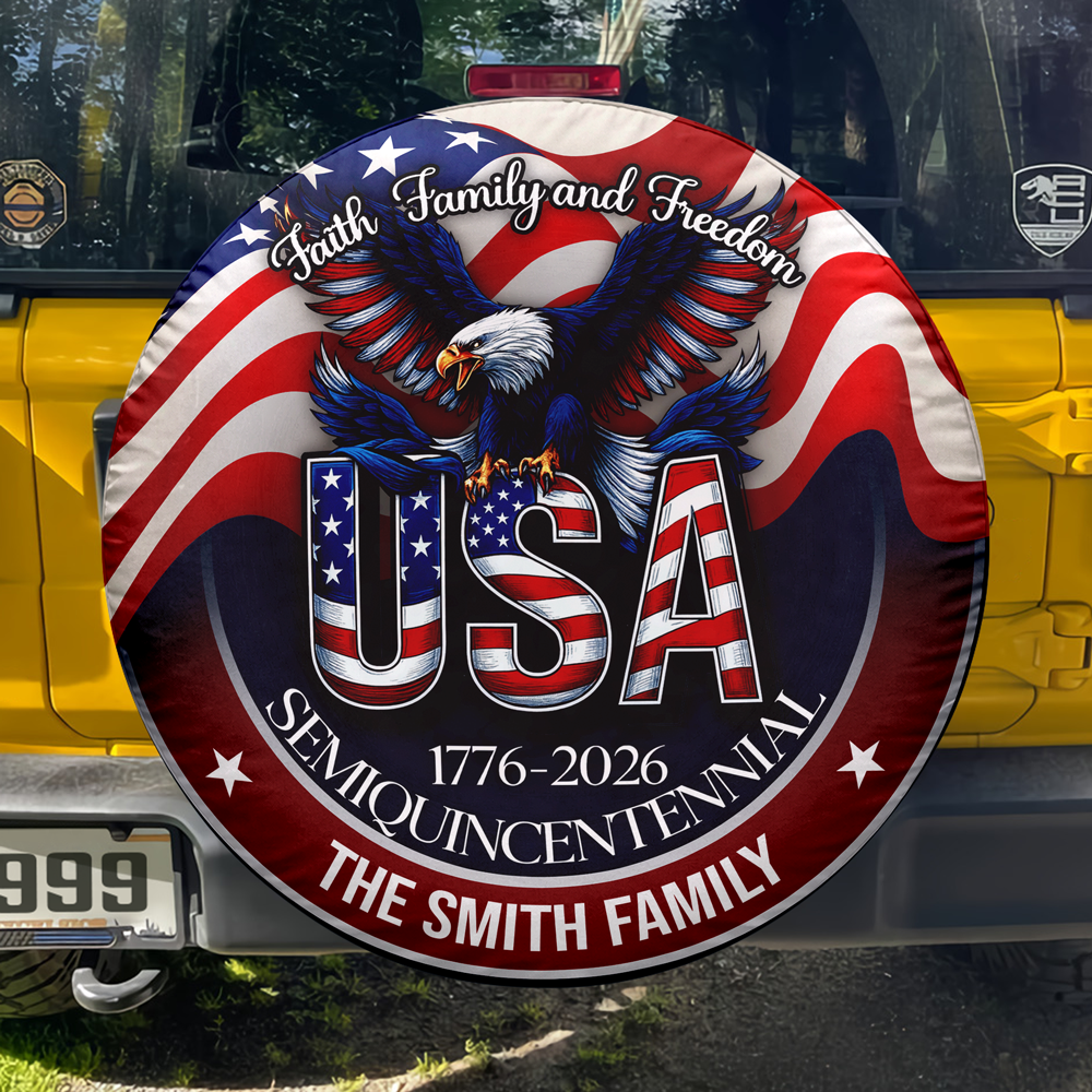 Faith, Family & Freedom America 250 Years Tire Cover Patriotic Decor Gift CH07 910286