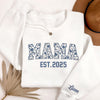 Custom Name Mama Sleeve Embroidered Sweatshirt Gift For Mother's Day LM32 899101
