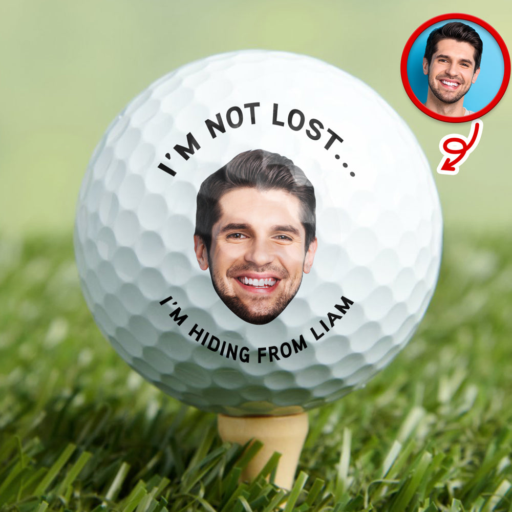 I’m Not Lost I’m Hiding Personalized Face Funny Golf Balls for Dad, Husband CH07 911228