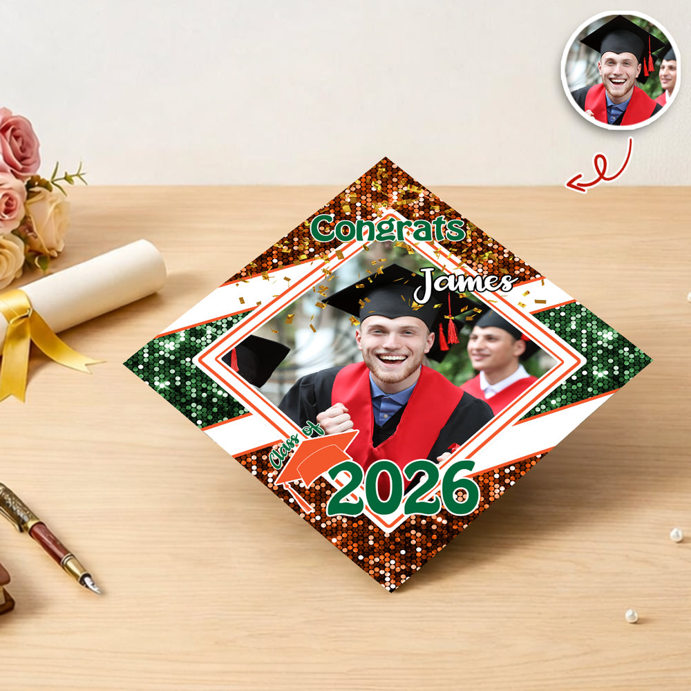 Custom Photo Congrats 2026 Graduation Cap Topper HO82 901638