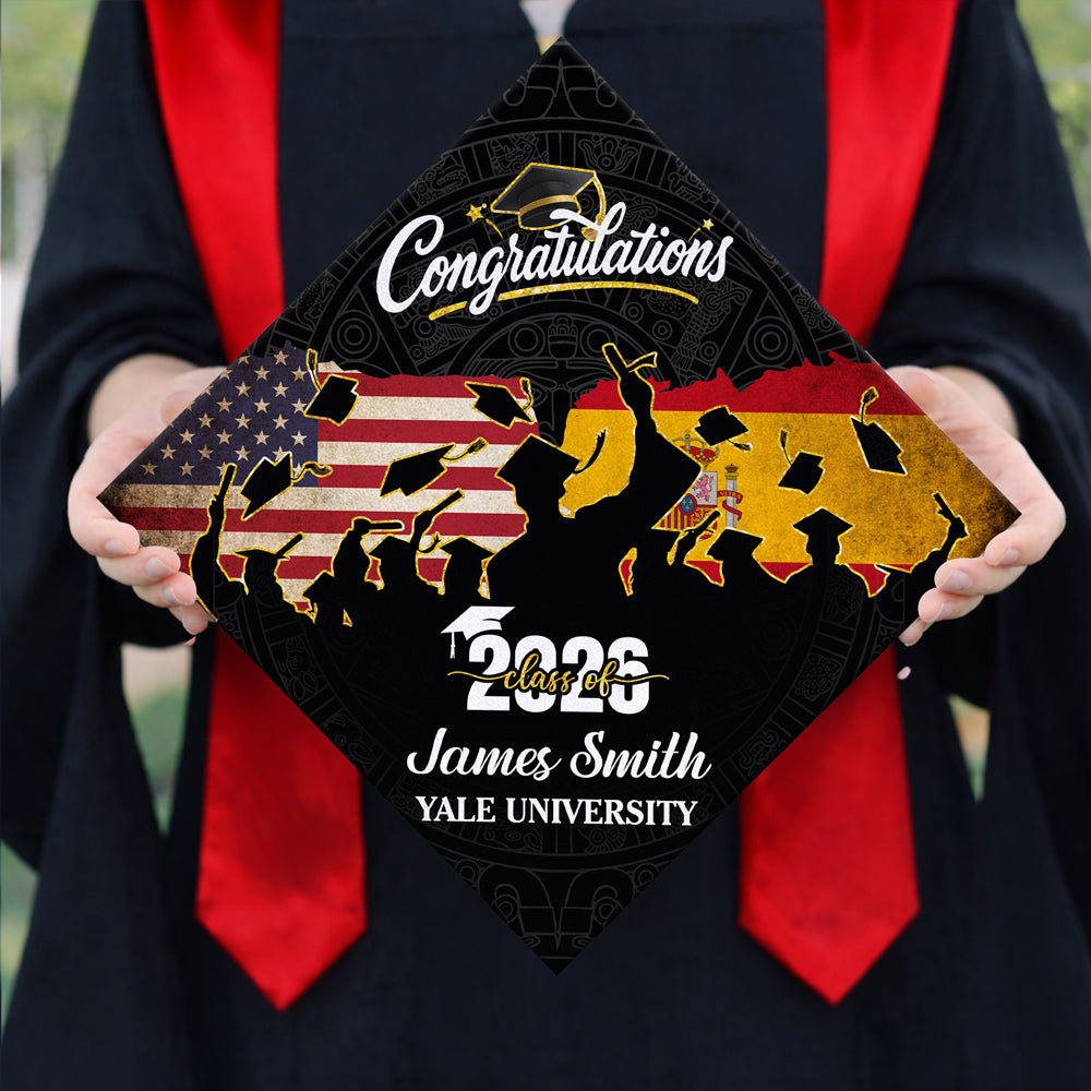 Personalized Grads National Flag Class Of 2026 Graduation Cap Topper LM32 899305