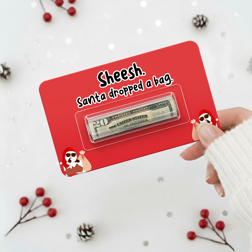 Personalized Christmas Design Money Holder Card - Custom Holiday Cash Gift Card LM32 669709