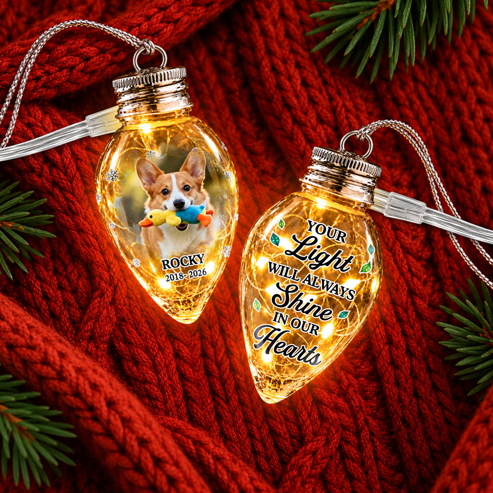 Custom Photo Always Shines In My Heart Memorial Chili Bulb LED Light HO82 904082