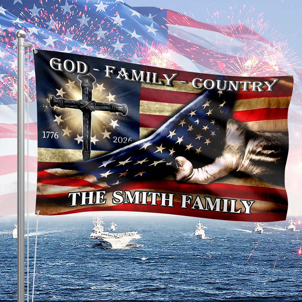 Custom Family Name 250 Years of Blessing 1776 - 2026 Banner House Flag HA75 920378