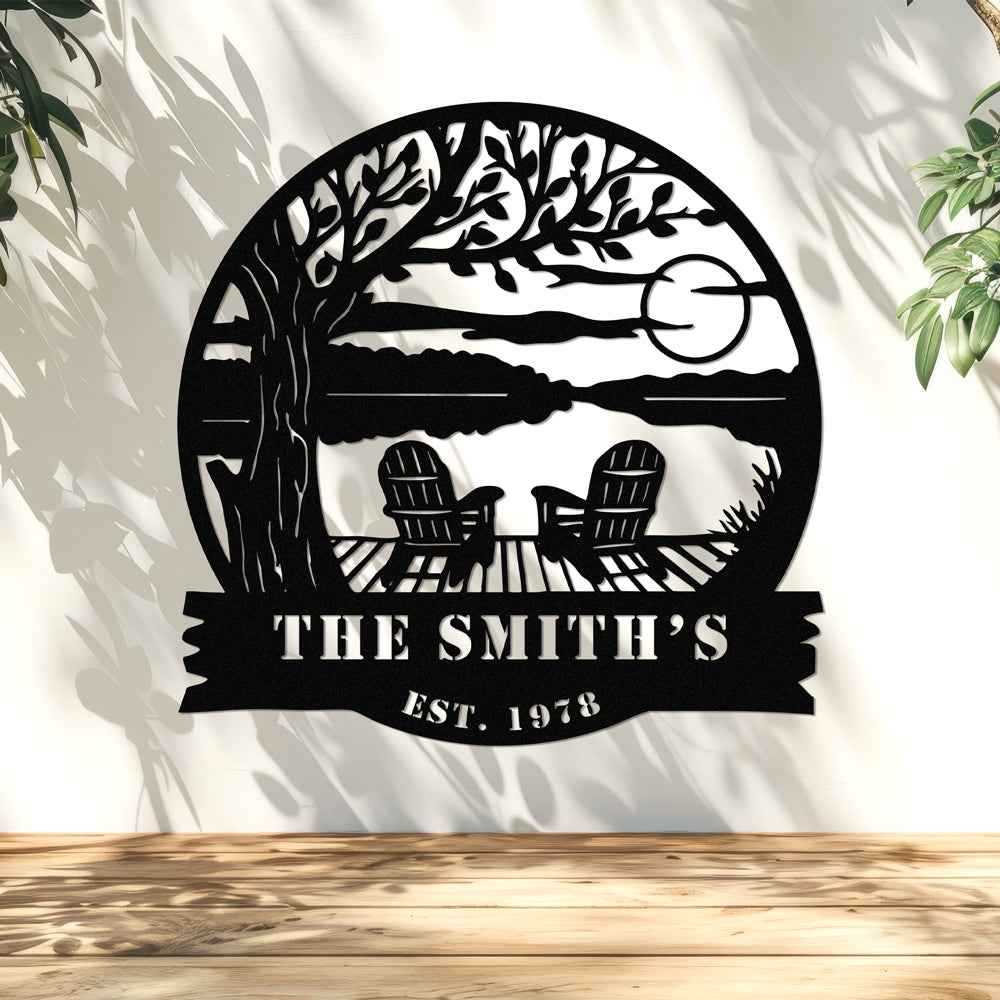 Personalized Family Name Lake House Metal Sign Gift For Couple Anniversary HA75 920016