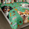 Custom Cute 3D Dog Paw Brick Pattern- 3D Inflated Effect Quilt Bedding Set LM32 897145