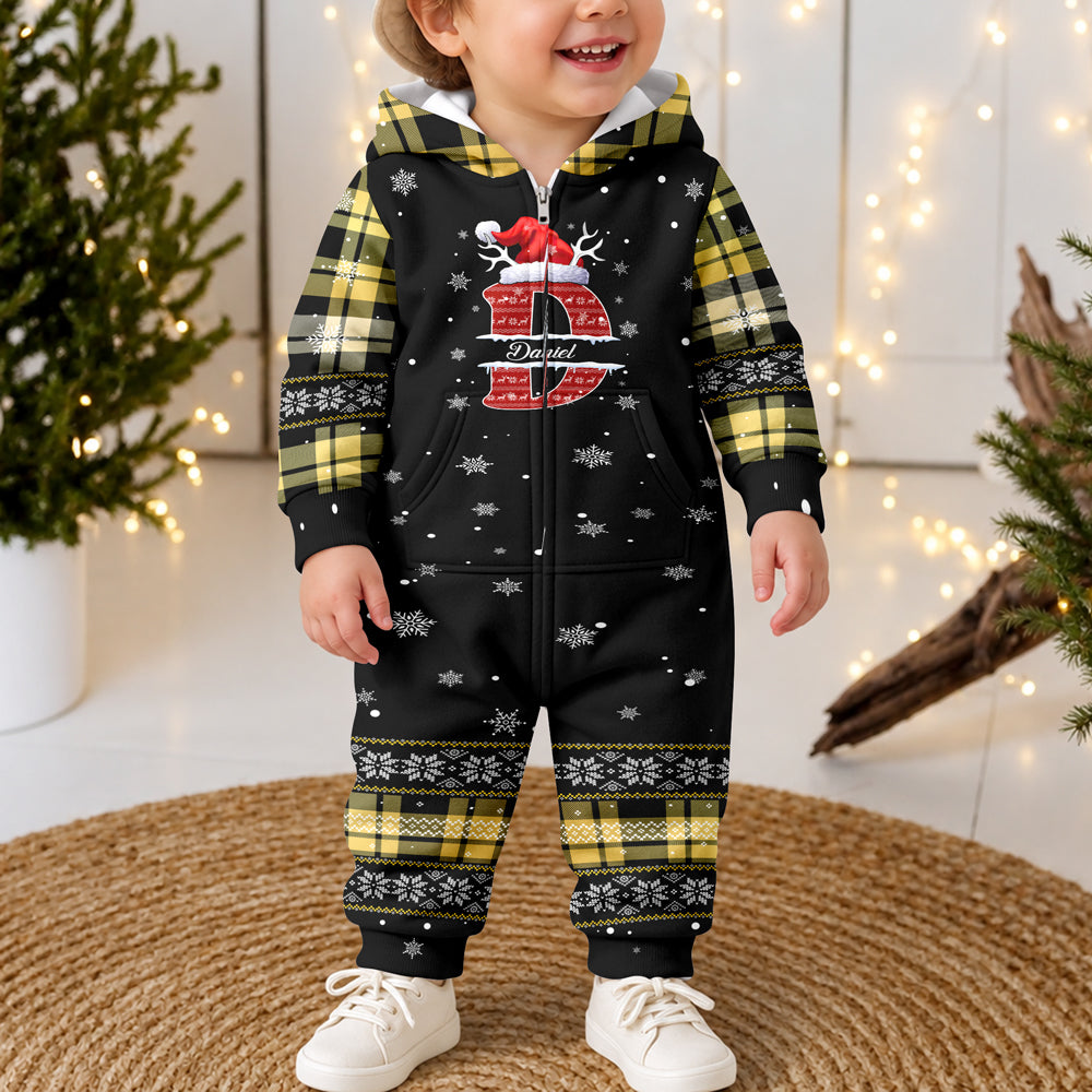 Custom Initial Name Monogram Christmas Holiday Onesie Pajamas HO82 903692