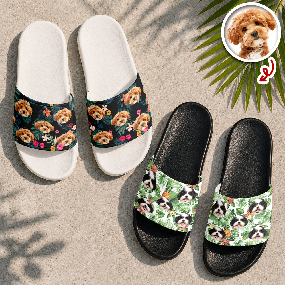 Custom Photo Tropical Flower Summer Slide Sandals CH07 911596