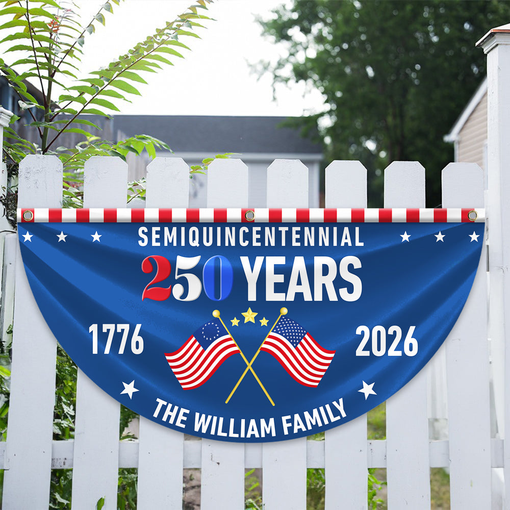Custom Family Name 250 Years Semiquincentennial Pleated Fan Flag TH10 896429