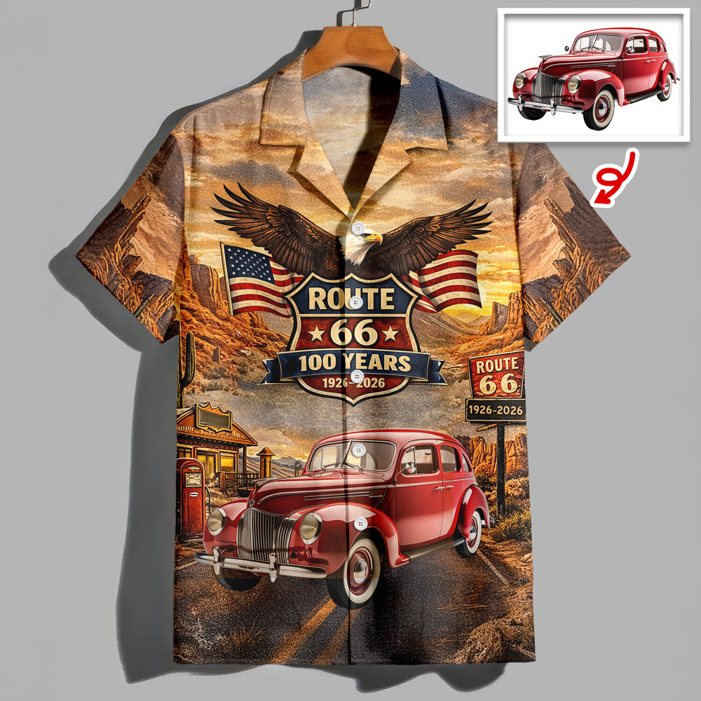 Custom Car Photo 100 Years of Route 66 USA 250th Anniversary Hawaii Shirt Car Lovers Gift CH07 911158