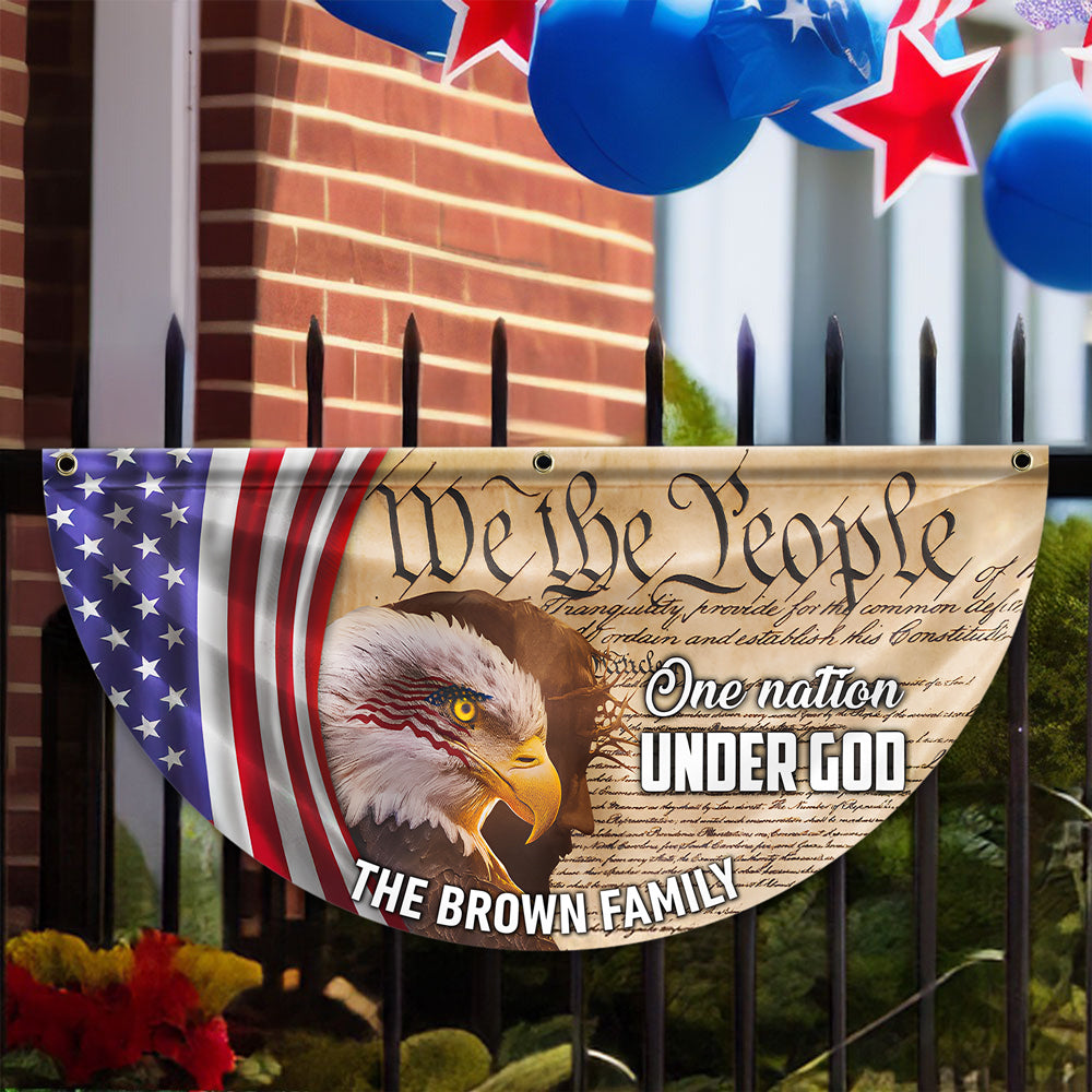 Custom Family Name We The People America Pleated Fan Flag TH10 896439