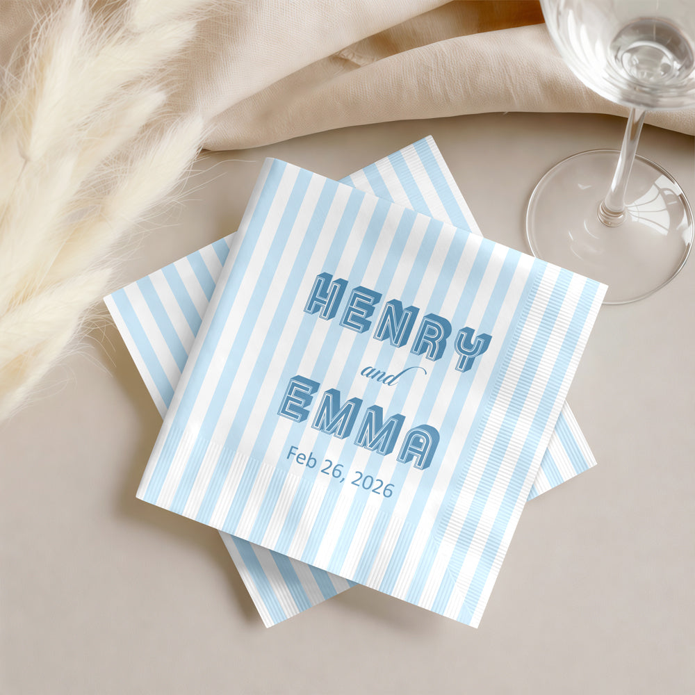 Personalized Wedding Cocktail Napkins, Custom Bridal Shower & Engagement Party Napkins, Reception Decor HO82 902240
