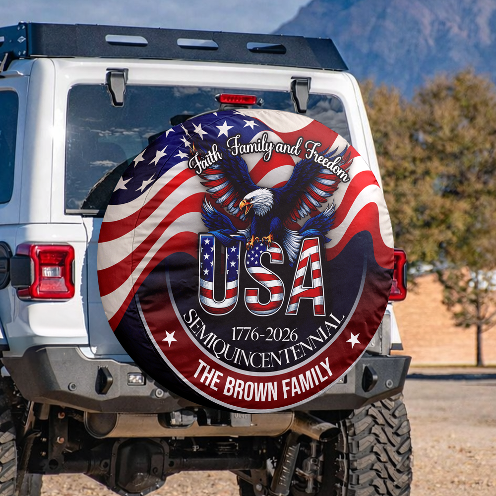 Faith, Family & Freedom America 250 Years Tire Cover Patriotic Decor Gift CH07 910286