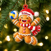 Custom Name Gingerbread Volleyball Acrylic Ornament, Personalized Christmas Decoration for Sports Lovers LM32 670015