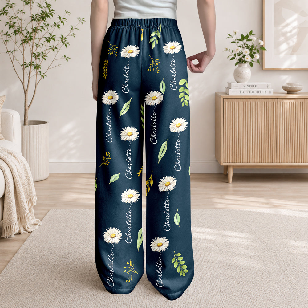 Personalized Birth Flower & Name Sweatpants - Custom Floral Lounge Pants HO82 902926