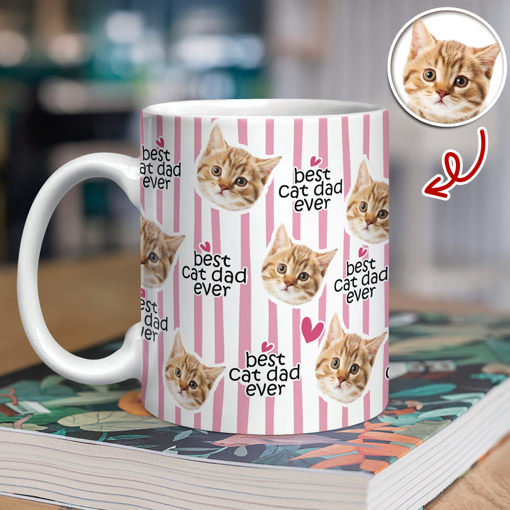 Custom Pet Photo Best Dog Dad, Mom Ever Print Full Mug - Gift for Parents, Father's Day LM32 669015