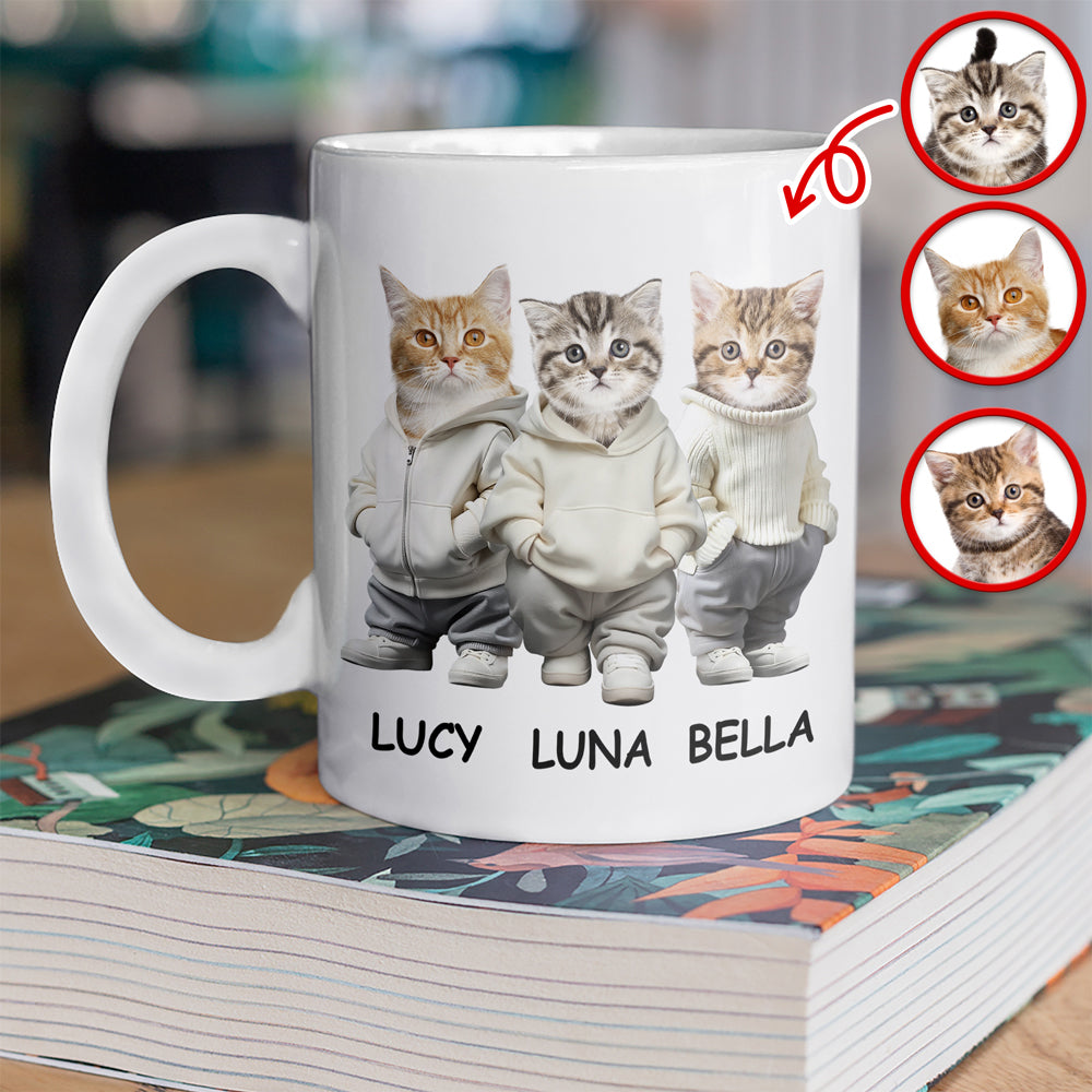 Custom Photo And Name Cat White Mug For Cat Pet Lovers HA75 897598