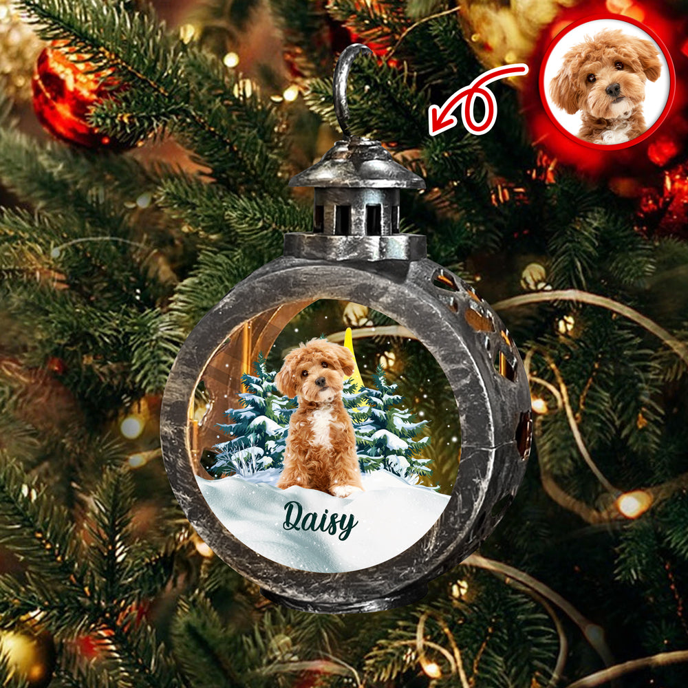 Custom Photo Christmas Candlelight Lantern Ornament For Dog Lovers HA75 897510