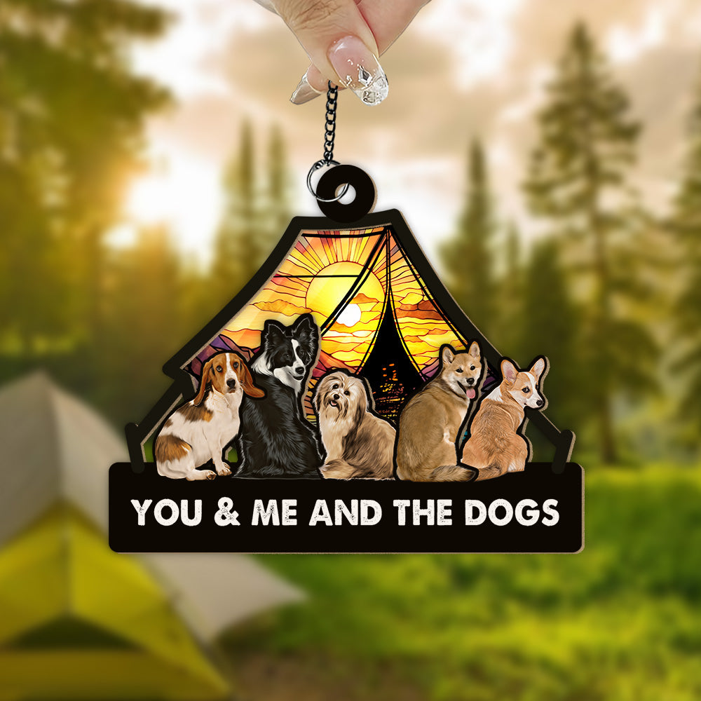 You & Me And The Dog Camping Suncatcher Ornament Personalized Gift TH10 891551