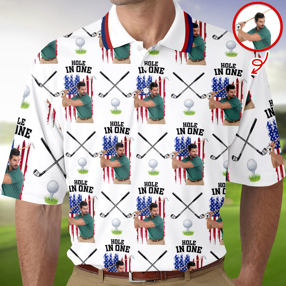 Custom Photo Hole In One With American Flag Gift For Golfer CH07 899922