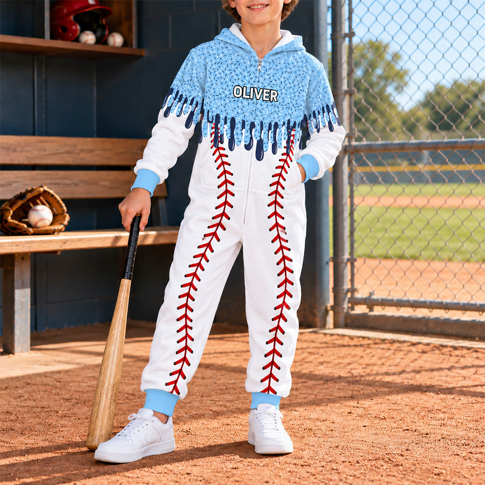 Custom Name Christmas Onesie Pajamas For Baseball, Softball, Soccer, Football, Basketball, Hockey Lover HO82 904022