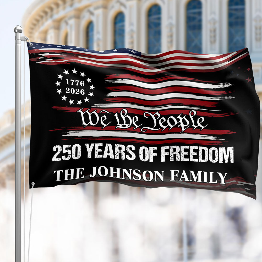 Custom Family Name We The People 250 Years USA Banner House Flag HA75 920572