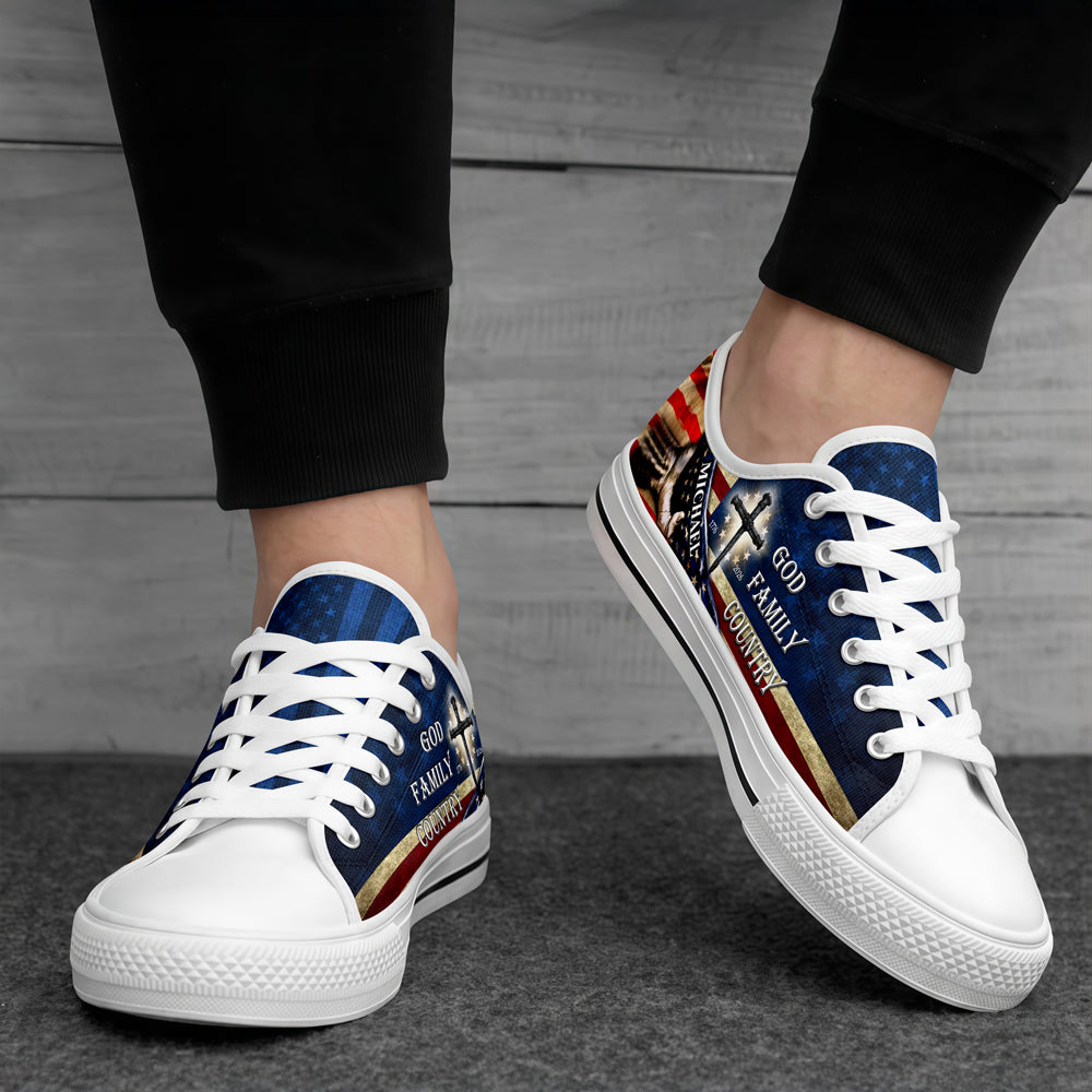 Custom Name God Family Country 250 Years of Blessing 1776 - 2026 Canvas Shoes HO82 902096