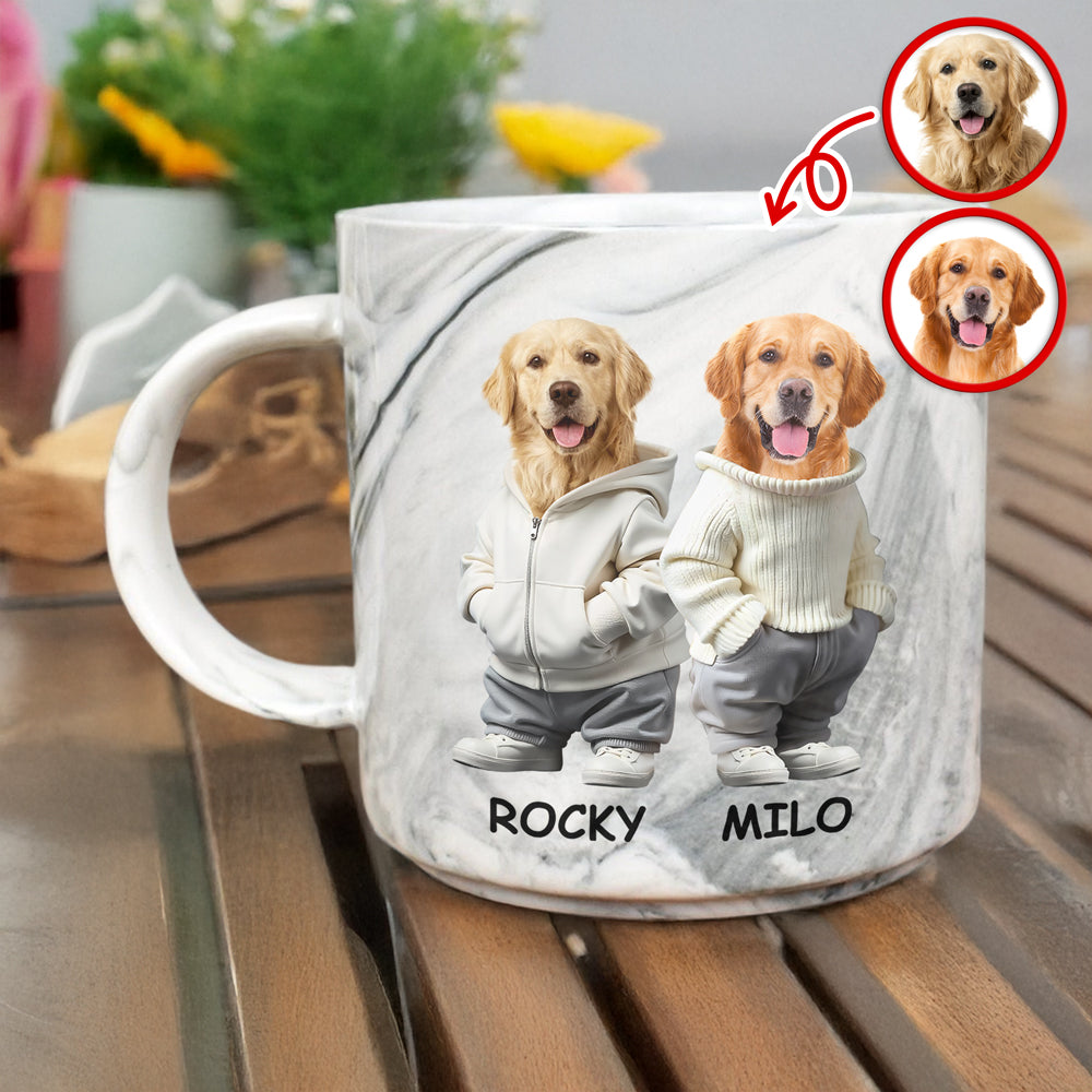 Custom Photo And Name Me Dog Cat Personalized Marble Mug HA75 897602