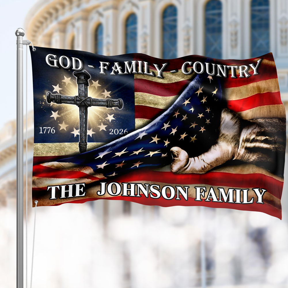 Custom Family Name 250 Years of Blessing 1776 - 2026 Banner House Flag HA75 920378