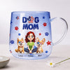 Custom Dog Mom & 3D Dog US Flag Gradient Glass Mug HO82 901916