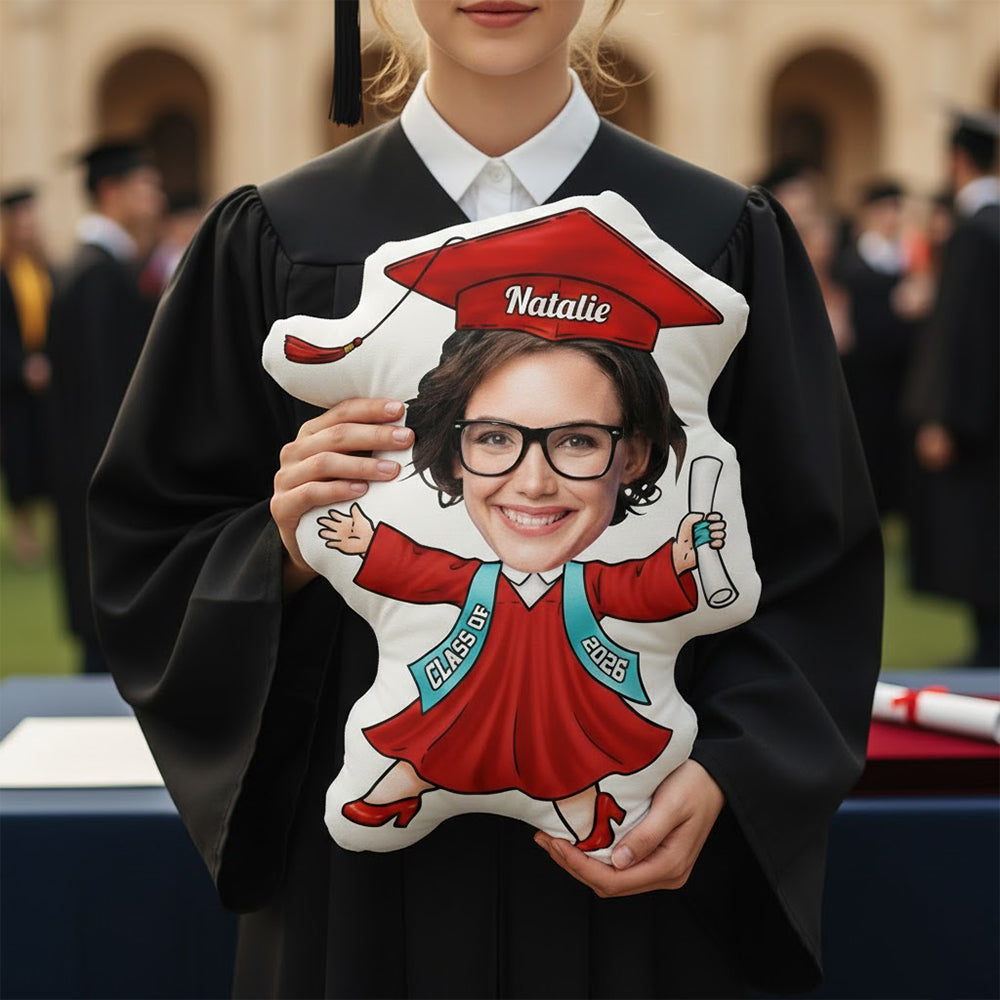 Custom Funny Face Class of 2026 Graduation Shaped Pillow, Senior Gift LM32 899337