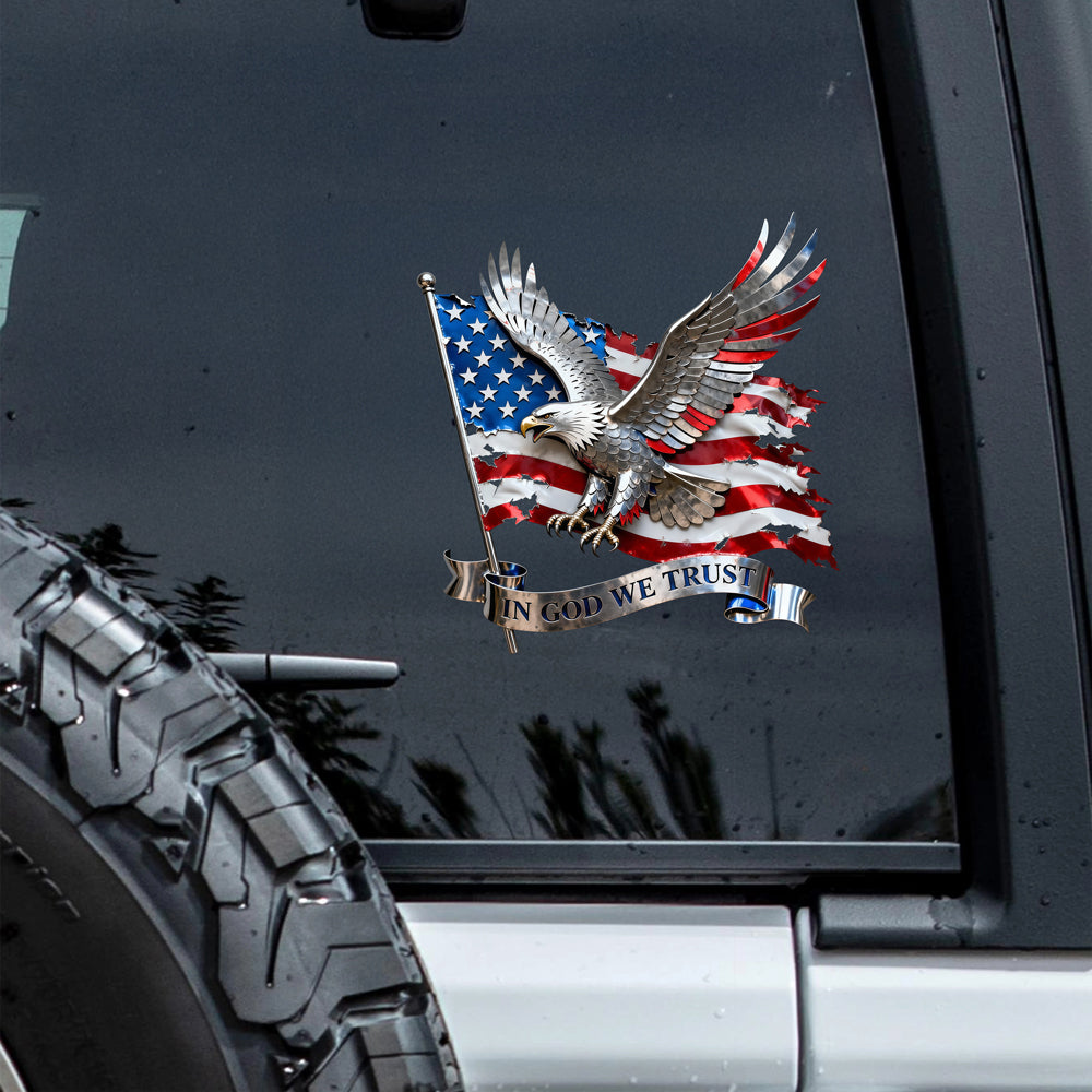 In God We Trust Patriotic Car Window Decal Sticker - American Christian Gift HO82 902150