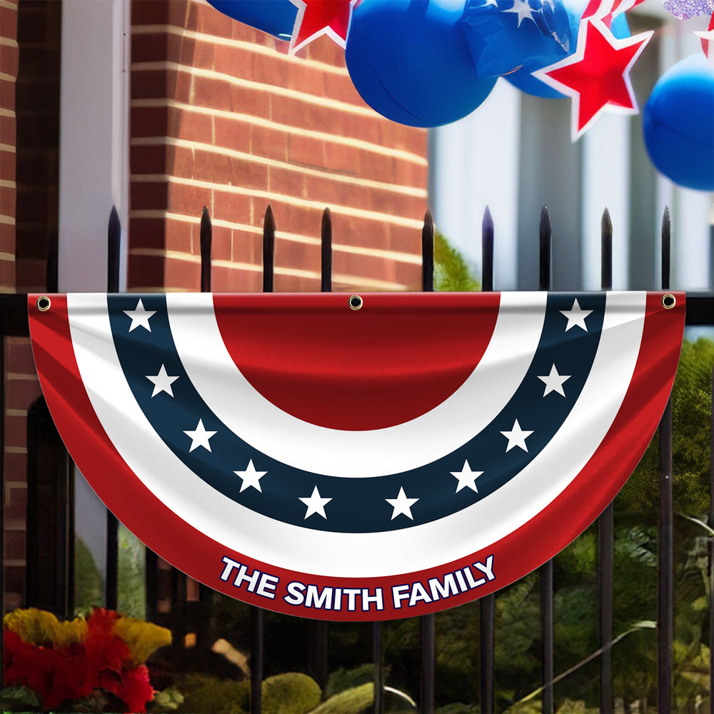Custom Family Name America Non-Pleated Fan Flag TH10 896433