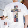 Custom Name God Bless America Patchwork USA Flag Back & Front Shirt HO82 902224