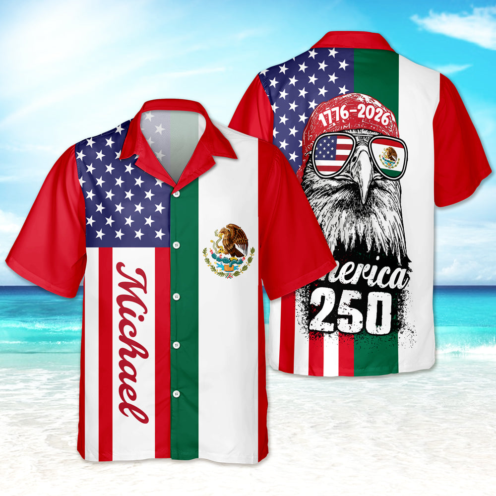 Custom Name American Pride Patriotic 250th Anniversary Eagle Hawaii Shirt TH10 169555