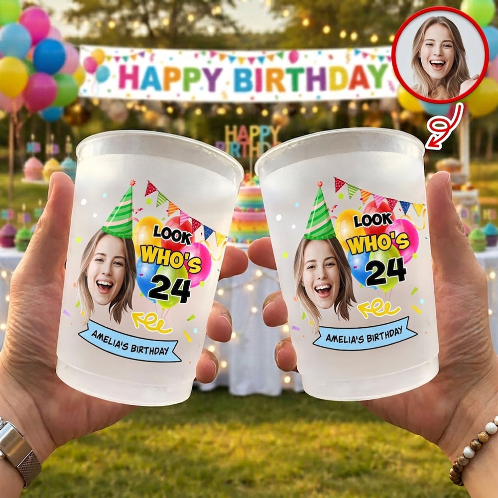 Custom Face Birthday Cups – Look Who’s 26 Personalized Photo Party Cups CH07 911304