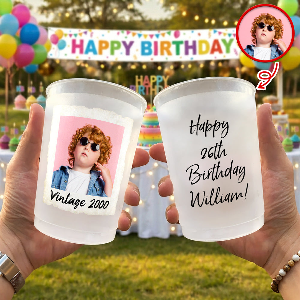 Custom Photo Vintage Birthday Party Cups For Party Decor LM32 899935