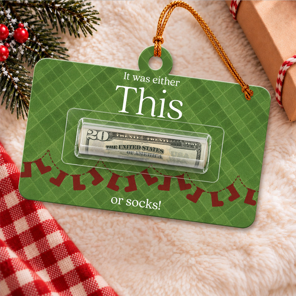 Personalized Santa Saw Your Wish List Money Holder Ornament Gift for Family & Friends LM32 670377