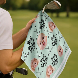 Custom Baby Photo Best Dad Ever For Golf Loving Golf Towel LM32 893577