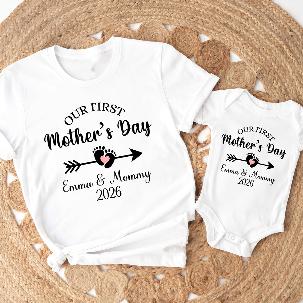 Personalised Our First Mothers Day Matching Shirt LM32 899623