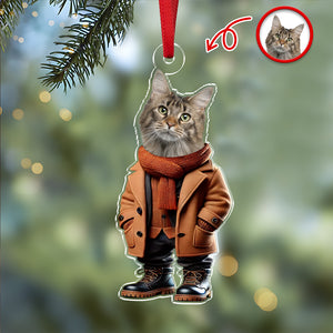 Custom Photo Cool Cat Career Uniforms Acrylic Ornament For Cat Lovers HA75 897152
