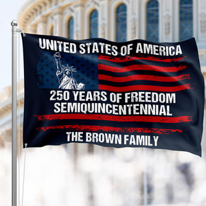 Custom Family Name USA 250 Years of Freedom House Flag | Semiquincentennial Patriotic HO82 901106