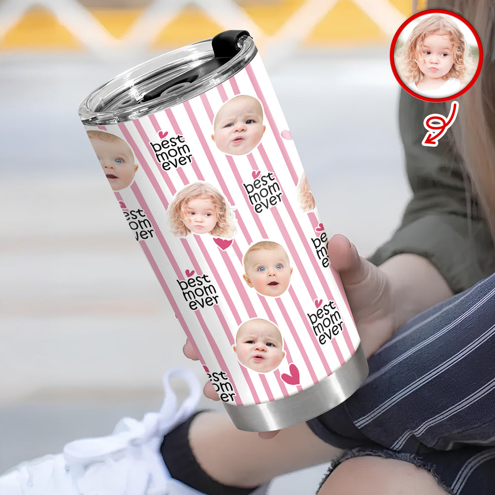 Custom Baby Face Best Dad, Mom Ever Fat Tumbler - Personalized Gift for Parents CH07 911530