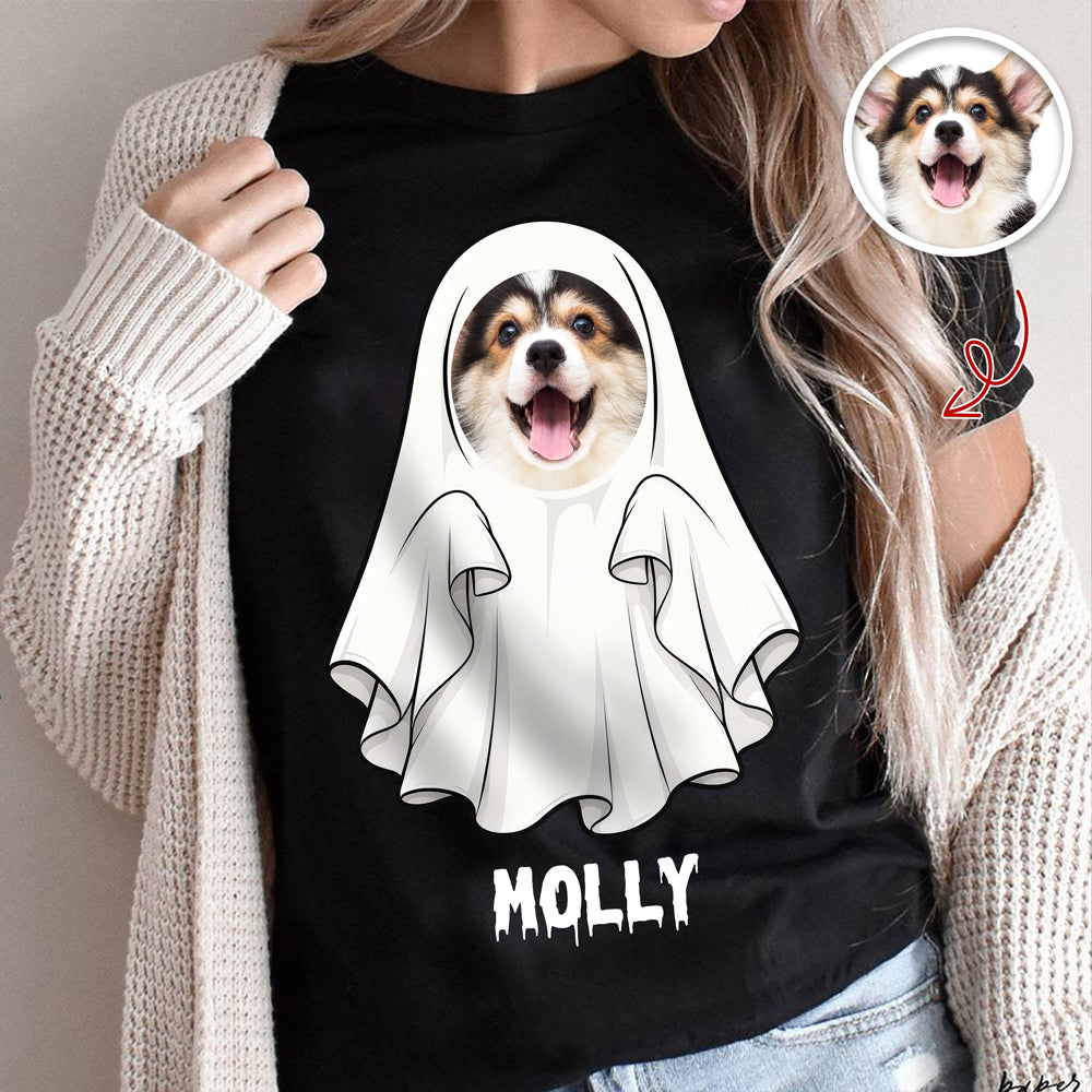 Custom Dog Photo Halloween Dark Shirt - Personalized Halloween Gift for Dog Lovers CH07 180178
