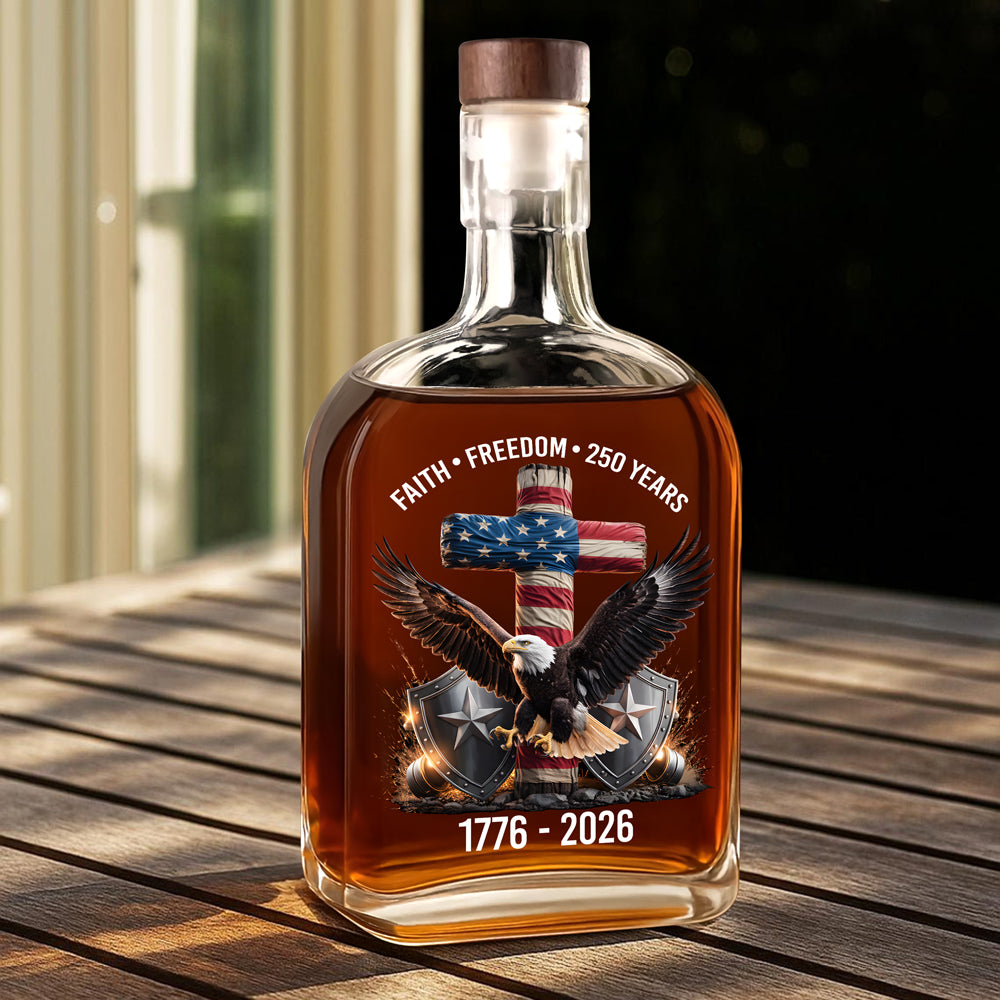 250 Years Of Faith & Freedom 1776–2026 Eagle Patriotic Whiskey Bottle HO82 901276